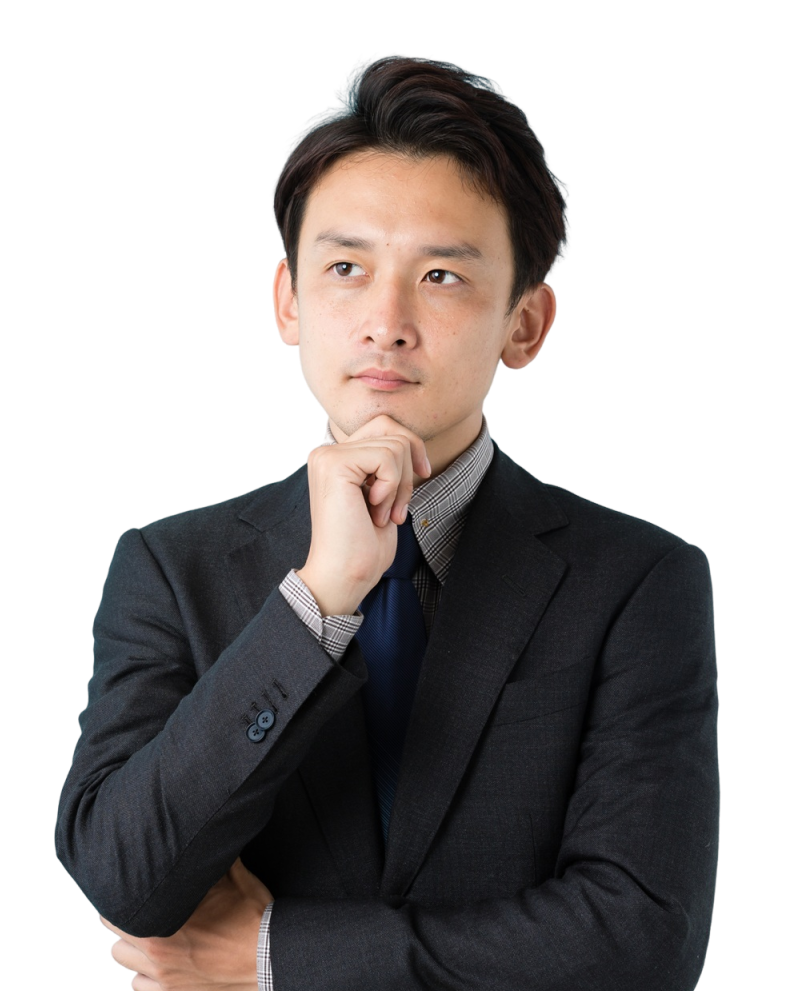 パソコンを見て悩む人のイラスト